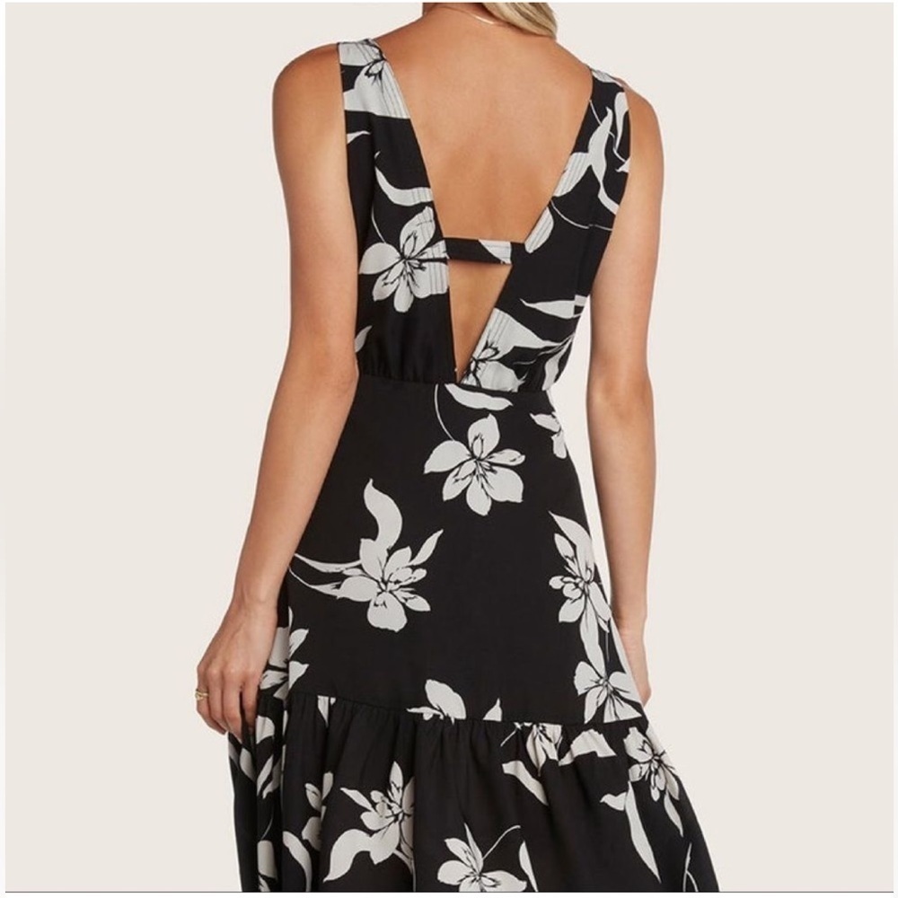 Willow Anthropologie Kate Floral Print Open Back Midi Dress Size Large N… - Picture 5 of 12